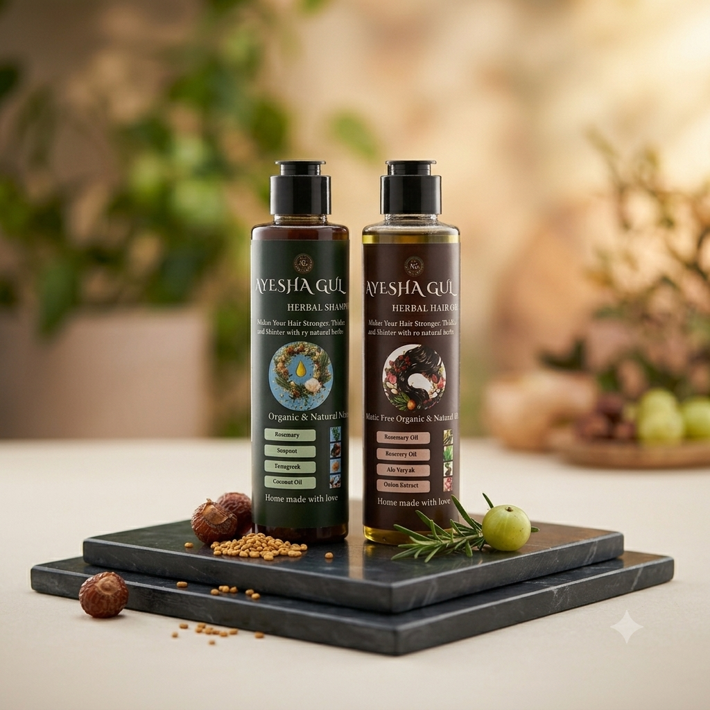 Herbal Hair Oil & Herbal Hair Sampoo By Ayesha Gull 200ml 40%OFF