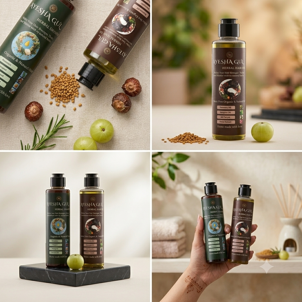Herbal Hair Oil & Herbal Hair Sampoo By Ayesha Gull 200ml 40%OFF